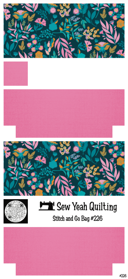 Stitch & Go Bag #226 - Floral Neon Jungle Print on Pink