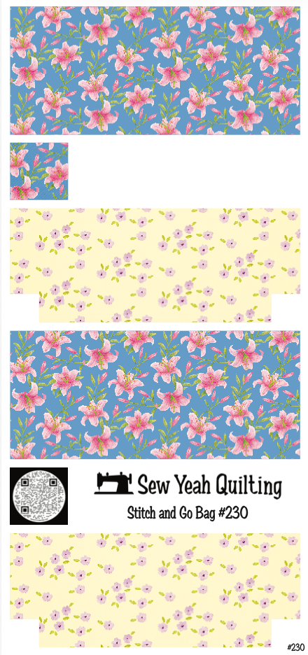 Stitch & Go Bag #230 - Floral Stargazer on Blue