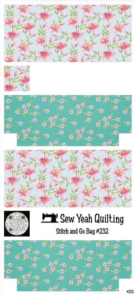 Stitch & Go Bag #232 - Floral Stargazer on Periwinkle