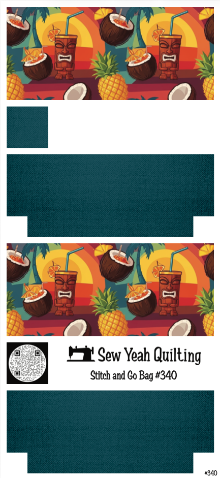 Stitch & Go Bag #340 - Aloha Tiki Sunset on Teal