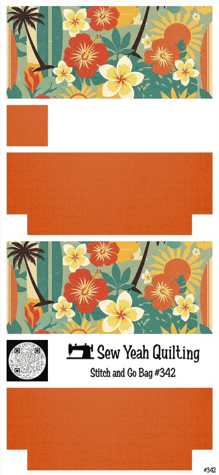 Stitch & Go Bag #342 - Aloha Retro Surf on Orange