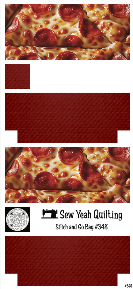 Stitch & Go Bag #348 - Junk Food Pizza on Deep Red