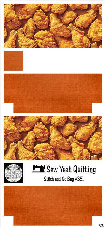 Stitch & Go Bag #351 - Junk Food Chicken on Orange