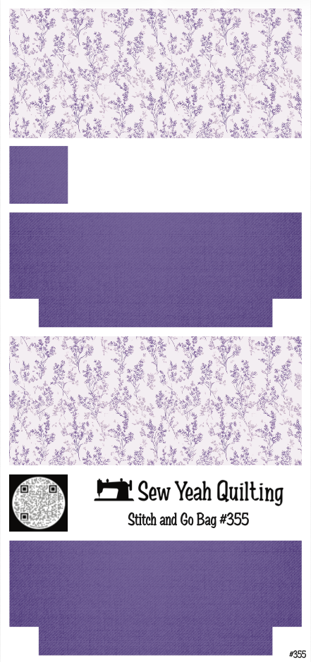 Stitch & Go Bag #355 - Lavender Sprigs on Purple