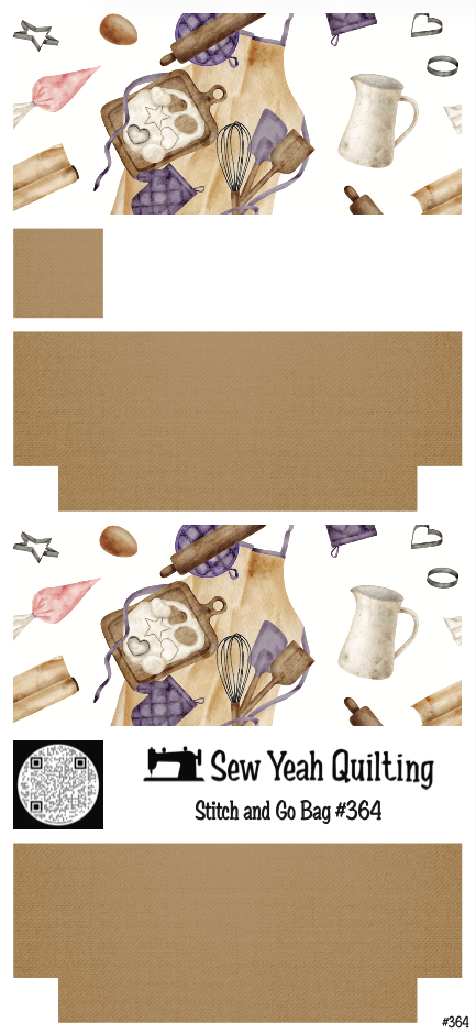 Stitch & Go Bag #364 - Baking Tools, Cookies, Apron on Light Brown