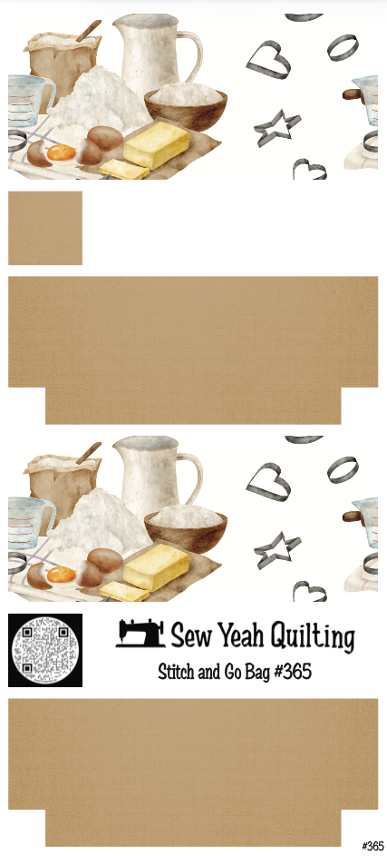 Stitch & Go Bag #365 - Baking Cookie Prep on Light Brown