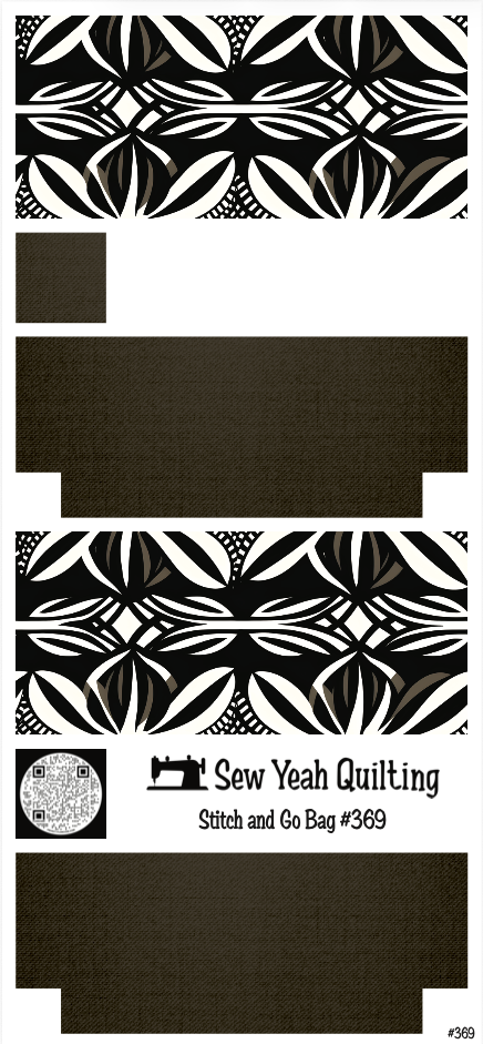 Stitch & Go Bag #369 - Abstract Black on Brown