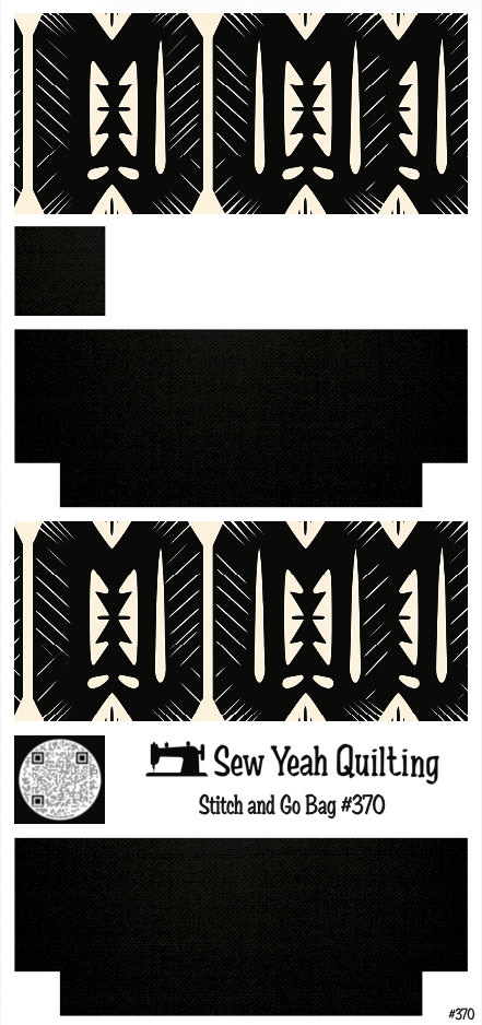 Stitch & Go Bag #370 - Tribal Pattern on Black