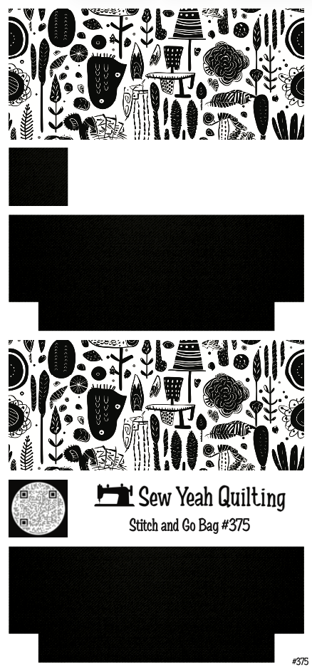 Stitch & Go Bag #375 - Tribal Folklore Forest on Black