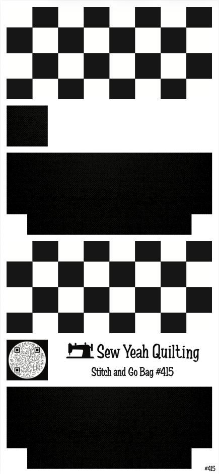 Stitch & Go Bag #415 - Checkered Black on Black