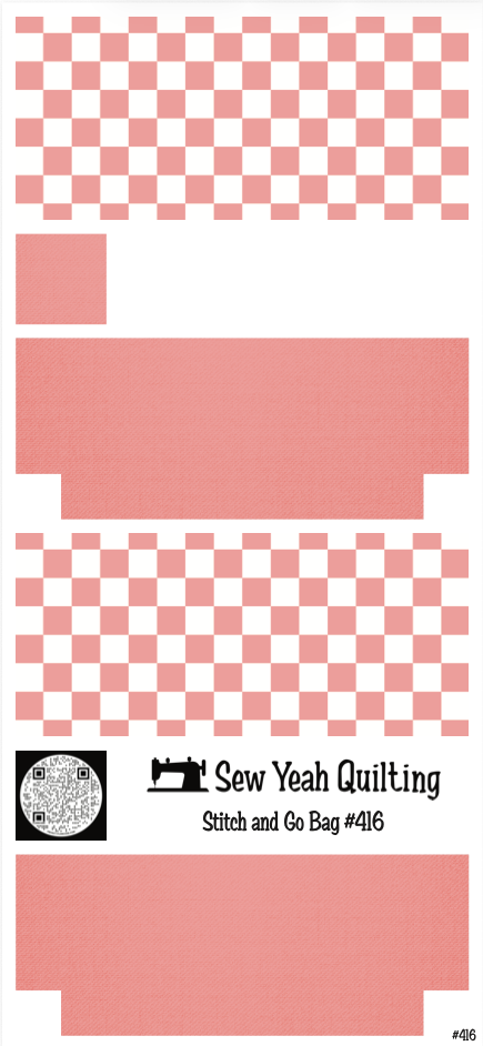 Stitch & Go Bag #416 - Checkered Pink on Pink