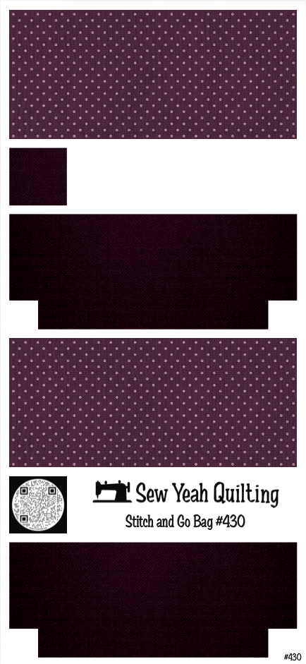 Stitch & Go Bag #430 - Polka Dots Tiny Pink on Dark Purple