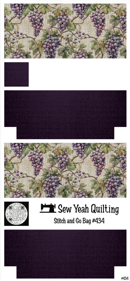 Stitch & Go Bag #434 - Grapes on Violet