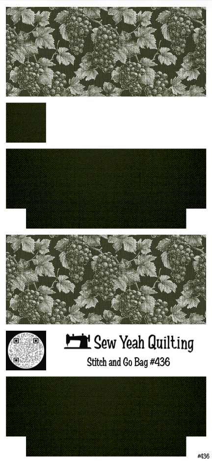 Stitch & Go Bag #436 - Grapes Green on Dark Green