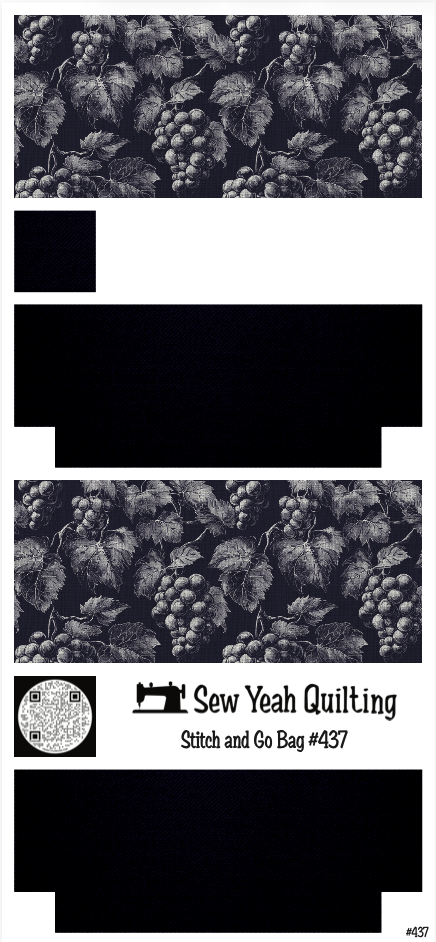 Stitch & Go Bag #437 - Grapes Indigo on Black