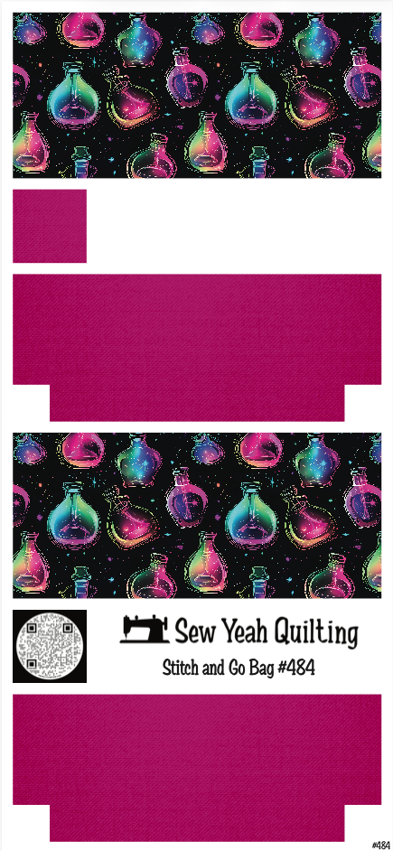 Stitch & Go Bag #484 - Halloween Colorful Neon Potion on Magenta