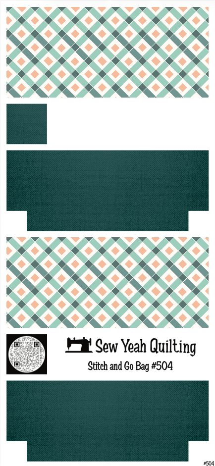 Stitch & Go Bag #504 - Geometric Daimonds on Dark Teal