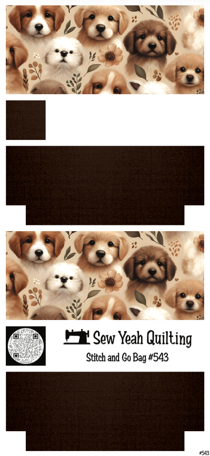 Stitch & Go Bag #543 - Dogs Brown Palette on Brown