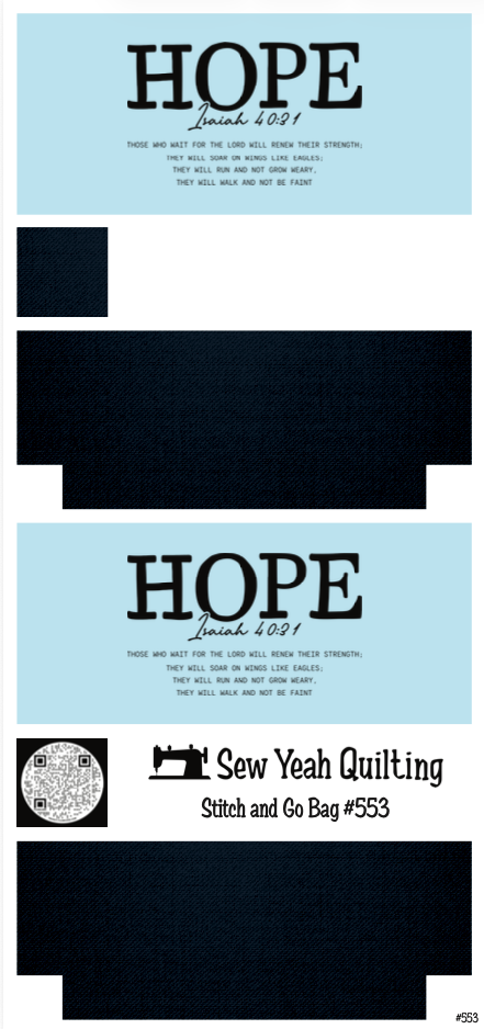 Stitch & Go Bag #553 - Hope Text & Isaiah on Navy Blue