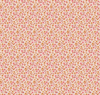 Farmer's Daughter Floral Coral Fabric