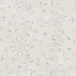 Patchwork Blue Floral Cream Fabric