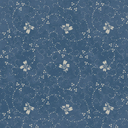 Patchwork Blue Leaf Blue Fabric