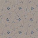 Patchwork Blue Leaf Tan Fabric