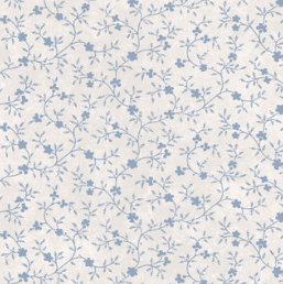 Patchwork Blue Vines Cream Fabric
