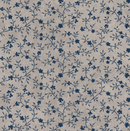 Patchwork Blue Vines Tan Fabric