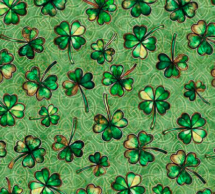Spirit of Ireland Shamrocks Green Fabric