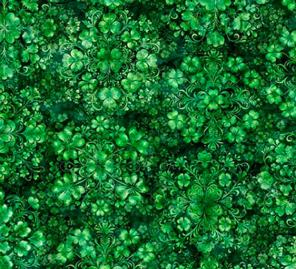 Spirit of Ireland Shamrock Clusters Green Fabric