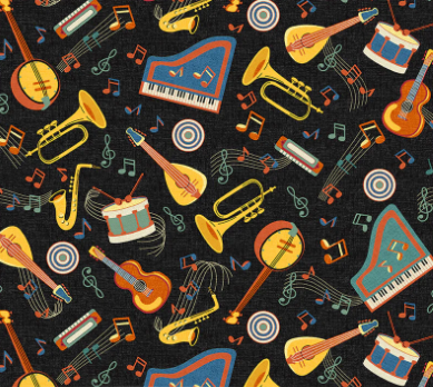 Feeling Jazzy Live Jazz Black/Multi Fabric