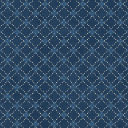 Patchwork Blue Diamonds Blue Fabric