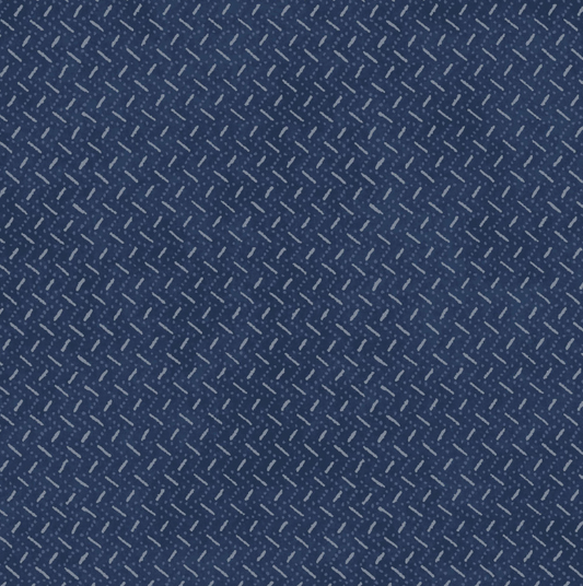 Patchwork Blue Dashed Texture Navy Fabric
