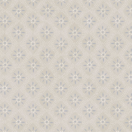 Patchwork Blue Tiles Tan Fabric