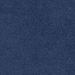 Patchwork Blue Scrolls Blue Fabric