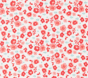 Delightfully Yours Florals Cloud Geranium Fabric
