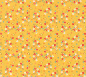 Delightfully Yours Posie Florals Buttercup Fabric