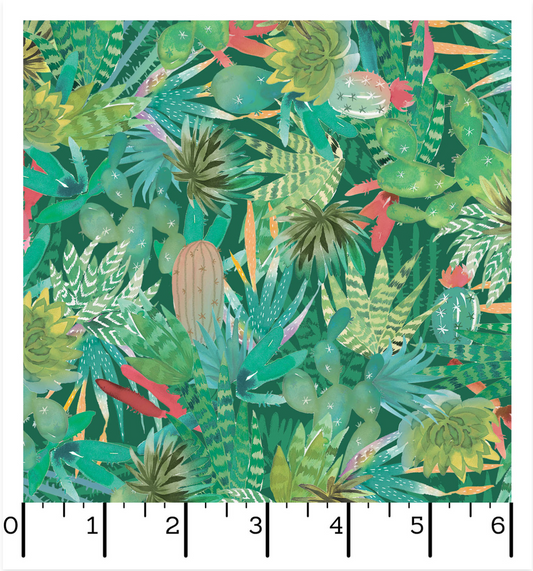 Desert Dreams - Packed Cactus - Green/Multi - Yardage