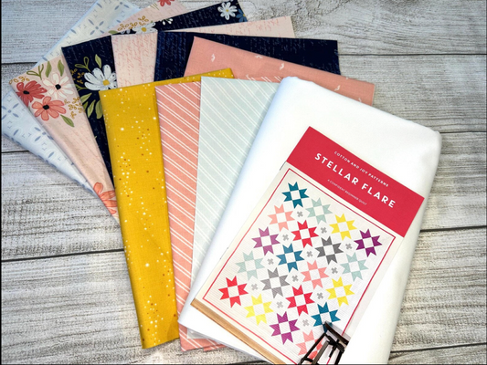 Stellar Flare Pattern - Collection Between the Pages 58 x 71" - Quilt Kit