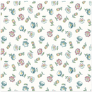 Terrace Blooms - Tossed Flowers - White - Yardage