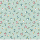 Terrace Blooms - Tossed Flowers - Blue - Yardage