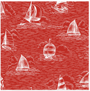 Regatta Days - Ships - Red - Yardage