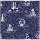 Regatta Days - Ships - Blue - Yardage