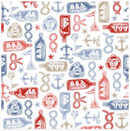 Regatta Days - Nautical - White/Multi - Yardage