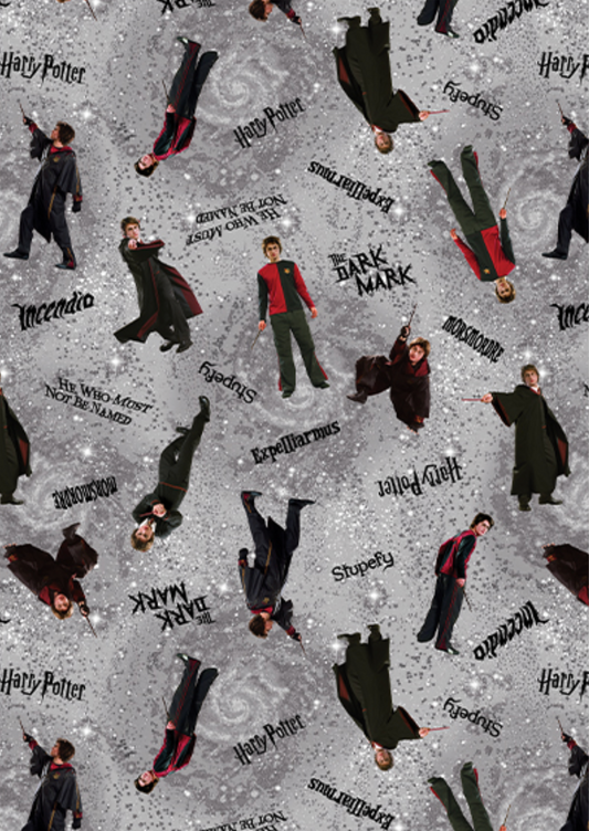 Harry Potter 2nd Edition - Harry's Spells - Gray - Yardage