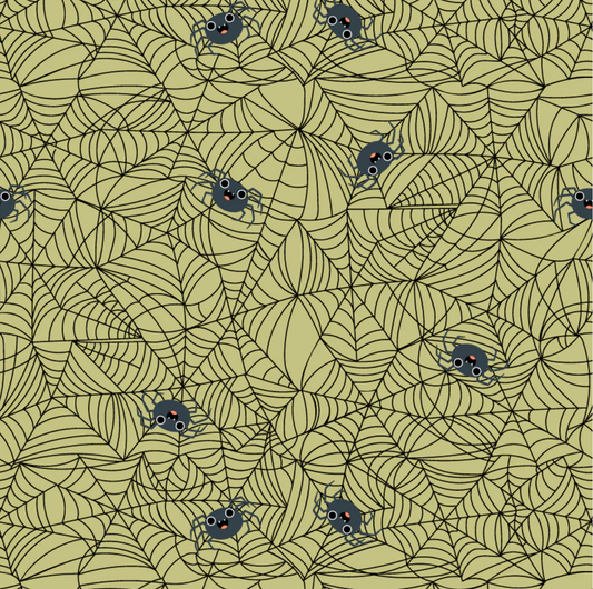 Not Scary - Spunky Spidey - Green - Yardage