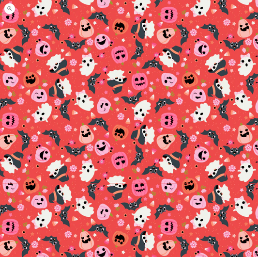 Not Scary - Going Batty - Orange - Yardage