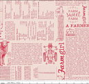 Farmer's Daughter - Farm Life Background - Tea Rose - Yardage