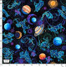 Constellation Dream - Celestial Harmony - Black - Yardage